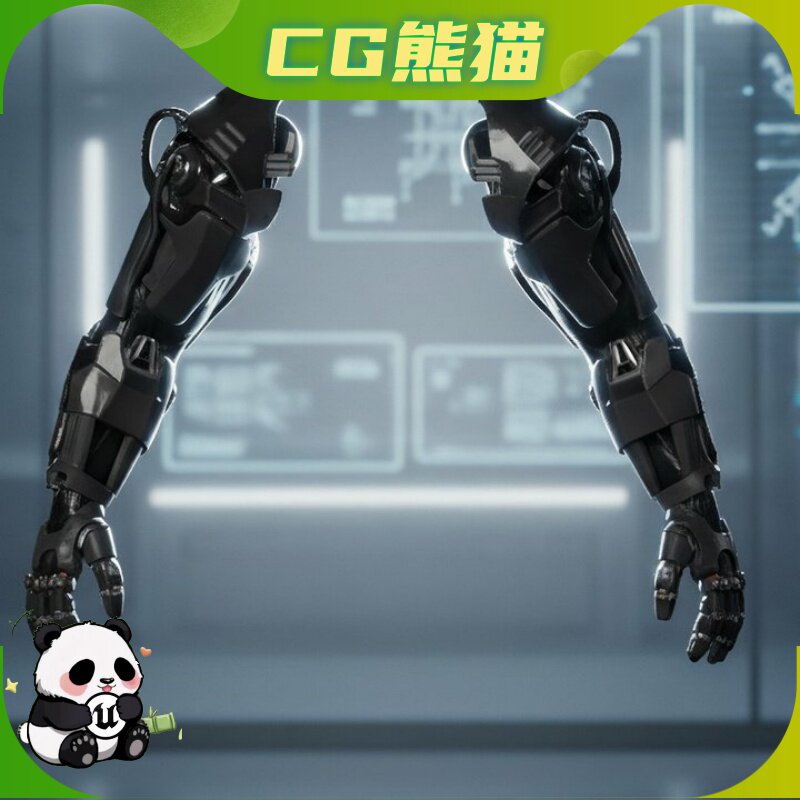 Futuristic Robotic Arms Low Poly PBR Asset metahuman compati