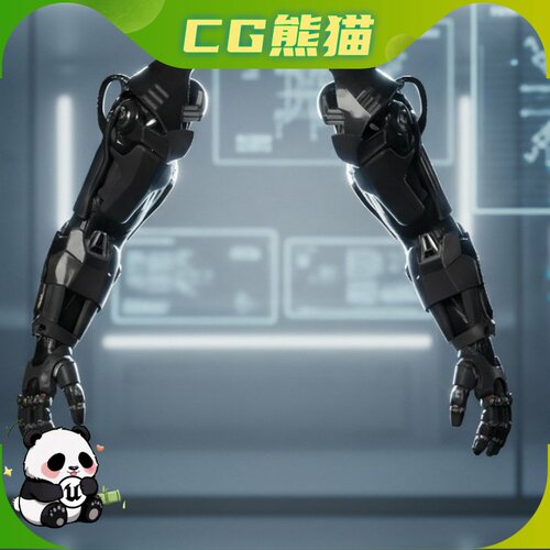 Futuristic Robotic Arms Low Poly PBR Asset metahuman compati