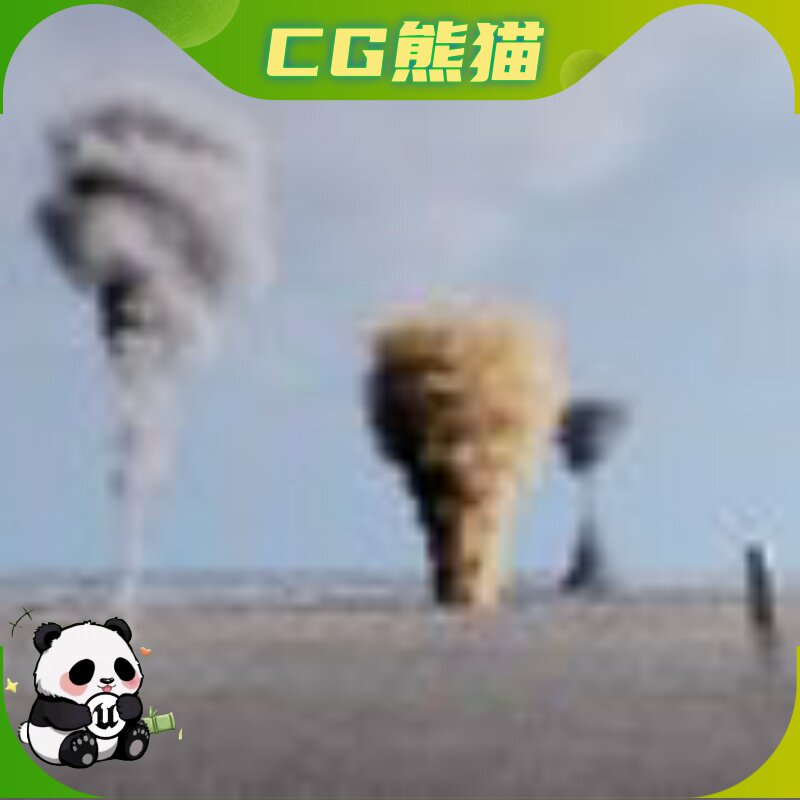 UE5虚幻5.3-5.8 Tornado Niagara Fluids 奶瓜龙卷风特效