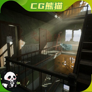 UE4虚幻5 Apartment Complex 破旧废弃荒废公寓室内场景 乐器咨询