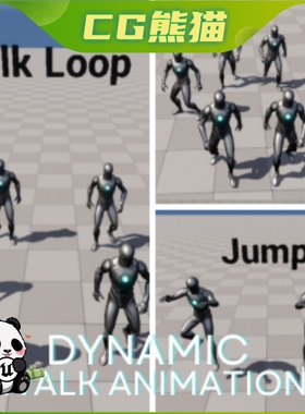 UE5虚幻5 Locomotion Walk Anim Pack 人物运动位移行走动画包