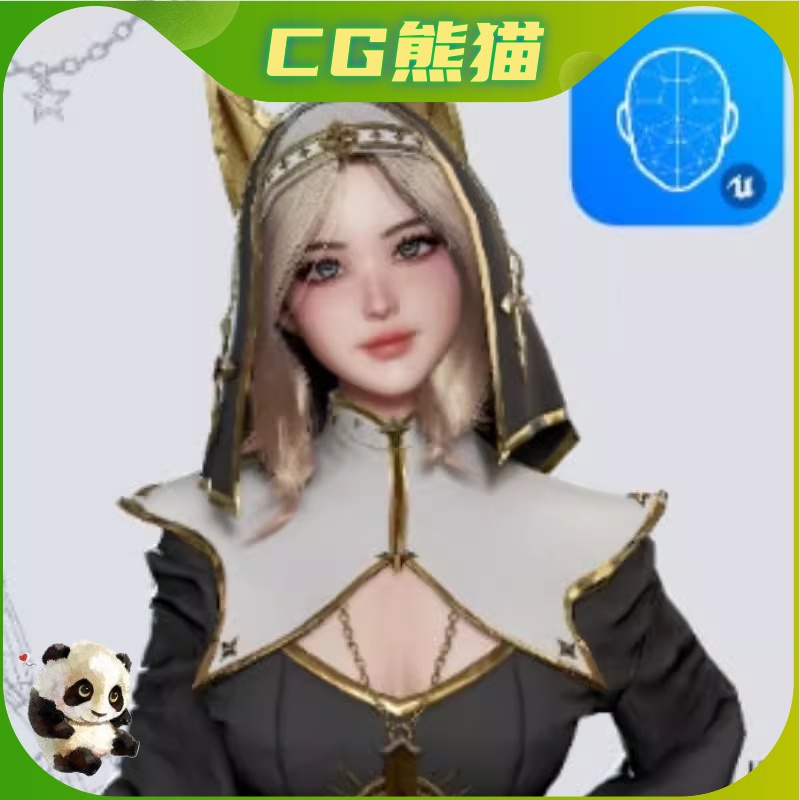 UE4虚幻5 Priestess Girl 模块化女祭司少女3D模型