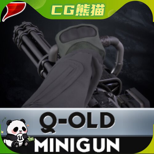 UE5虚幻5 Minigun Q-Old 老式迷你枪武器模型动画
