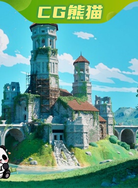UE5虚幻5.2-5.7 Stylized Castle Ruins 风格化城堡遗址场景