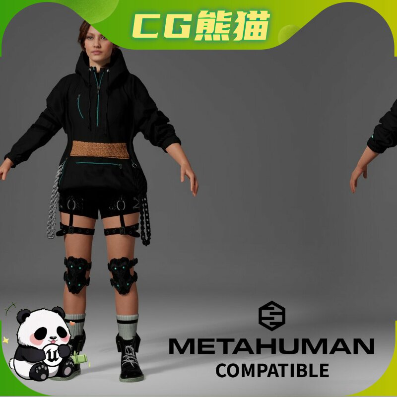 Cyberpunk Streetwear Outfit Clothing Metahuman Compatible