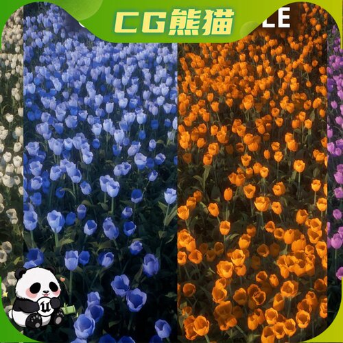 UE5.1-5.8 Nanite Foliage - Tulip 郁金香植物植被花海模型
