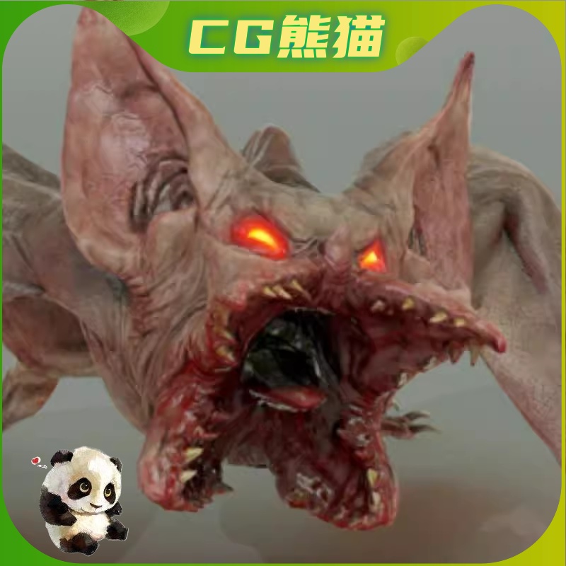 UE4虚幻5 DEMON BAT 邪恶飞行生物蝙蝠模型带动画 商务/设计服务 设计素材/源文件 原图主图