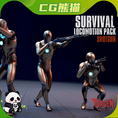 UE5虚幻5.3-5.8 Survival Locomotion Pack Shotgun 猎枪生存动画