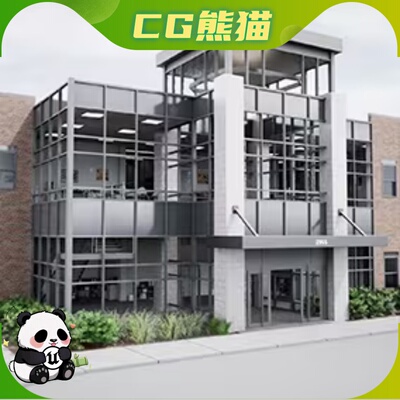UE5虚幻5 DownTown Office 现代办公大楼与内部道具模型场景