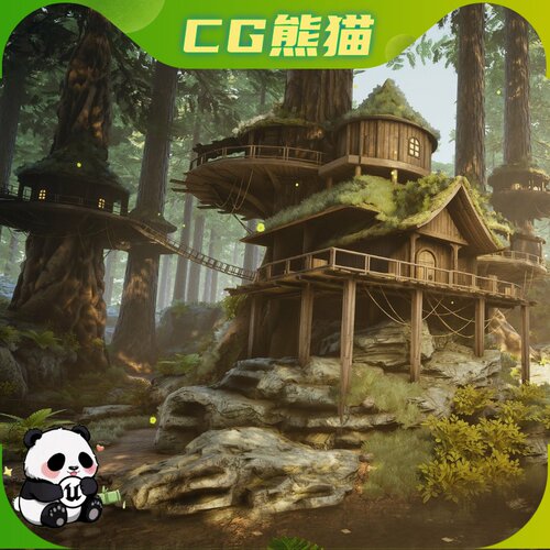 UE5.1-5.8 Fantasy Forest Village Kit 奇幻森林村庄场景