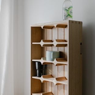 咖啡杯柜全榫卯实木ZAKKA咖啡厅装饰柜马克杯展示挂架 家道年代记