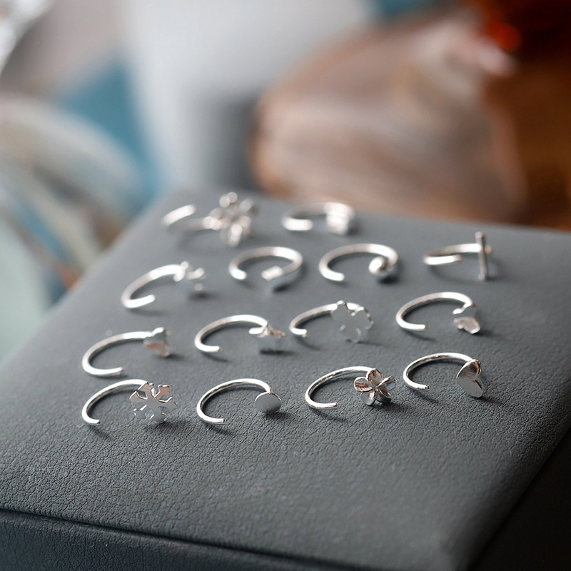 大乐良品纯银养耳洞耳钉中性耳环