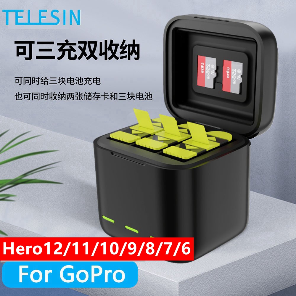telesin泰迅三充收纳式电池套装