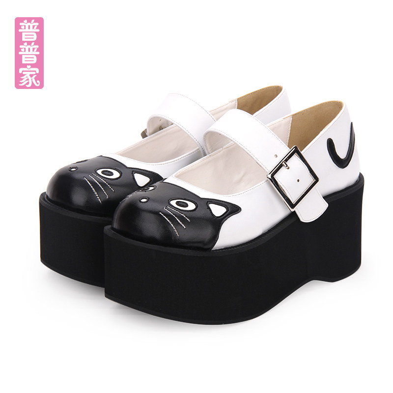 普普家2020秋季新品软妹萌咪Lolita鞋厚底松糕猫头洛丽塔女鞋9621