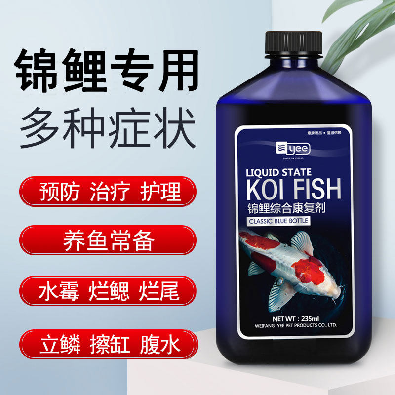锦鲤鱼烂尾烂鳍病用药白点病药鱼药水专用正品水霉病鱼药