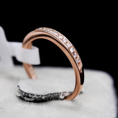 丽晶饰品合金半圈钻微镶百搭戒指