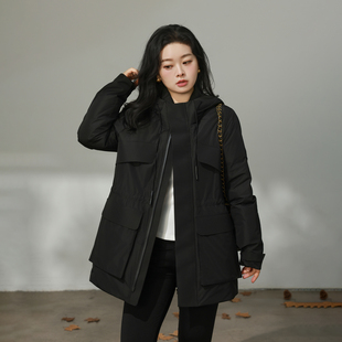 大码百分百女装微胖mm冬季加厚收腰短款三防派克羽绒服外套