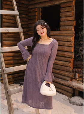 大码百分百微胖mm女装冬法式高级蕾丝罩衫吊带连衣裙两件套