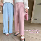 百分百2026夏新款 长裤 女装 休闲裤 垂感透气凉感松紧腰长短款 大码