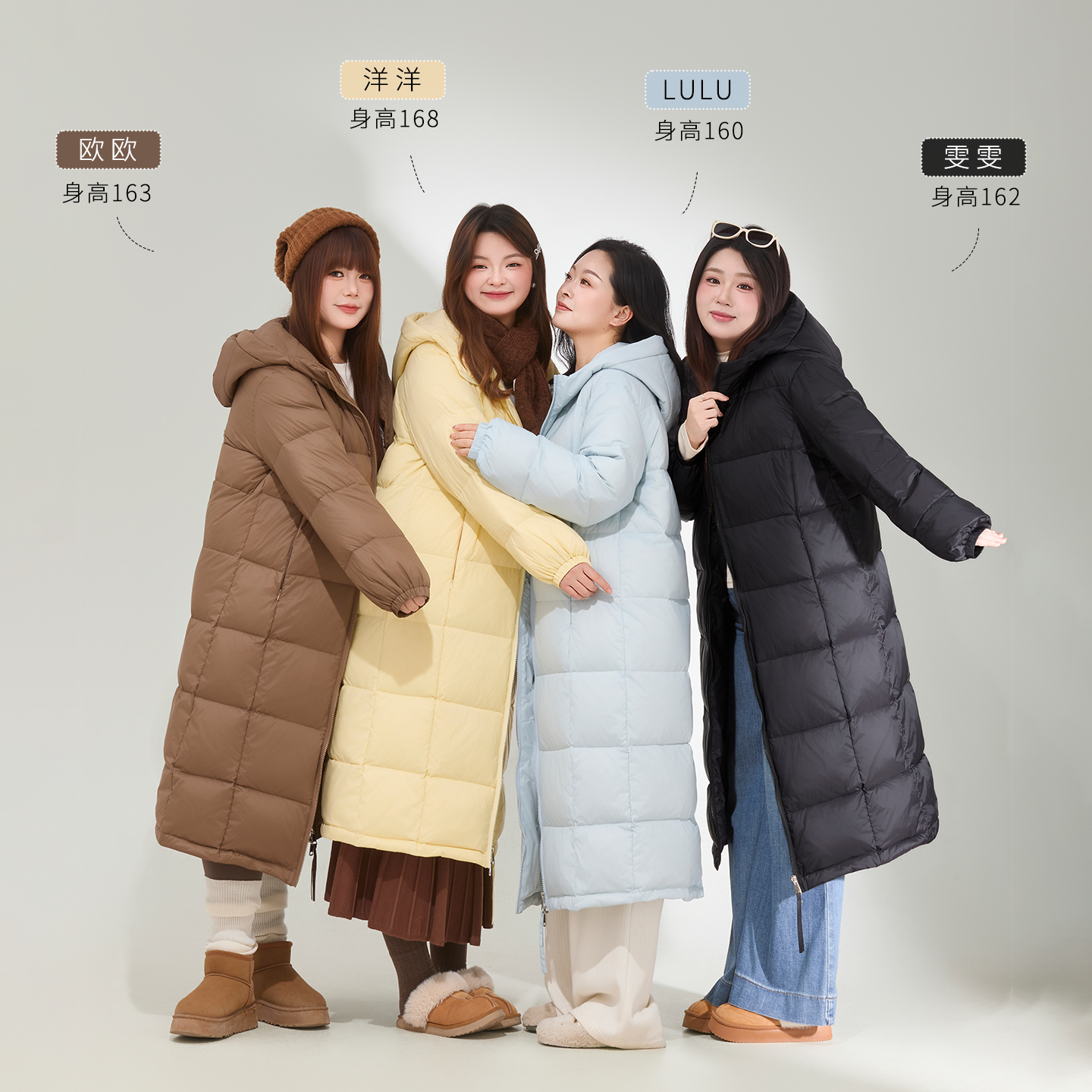 大码百分百女装微胖mm冬纯色长款石墨烯加厚连帽羽绒服外套