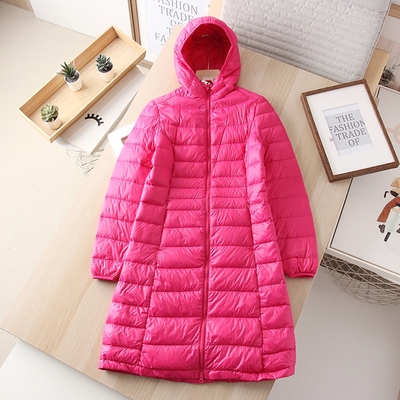 90%白鸭绒修身轻薄连帽羽绒服
