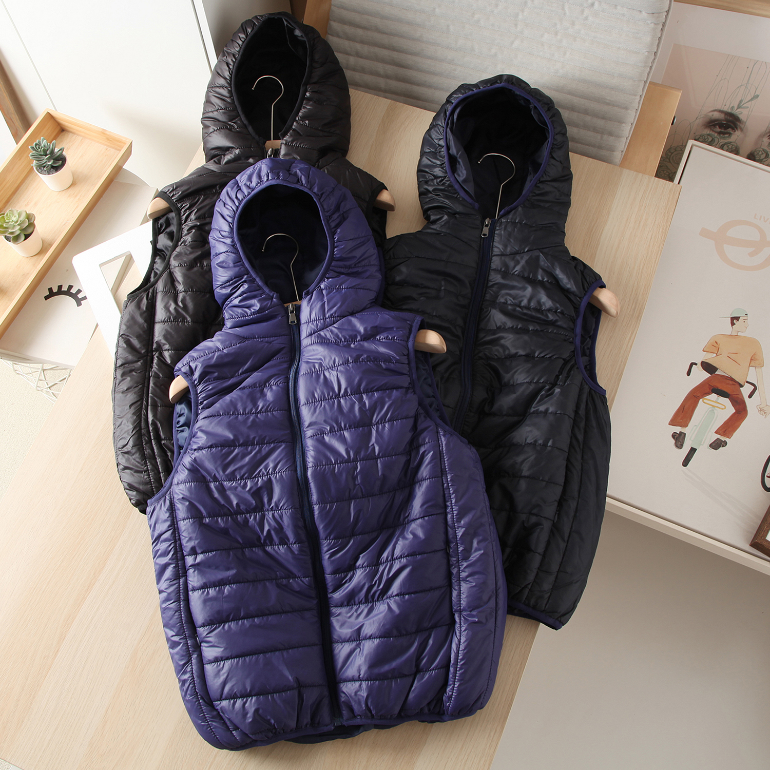 轻便保暖绗缝夹棉马甲