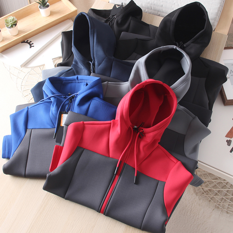 撞色拼接连帽休闲外套VASTSKY