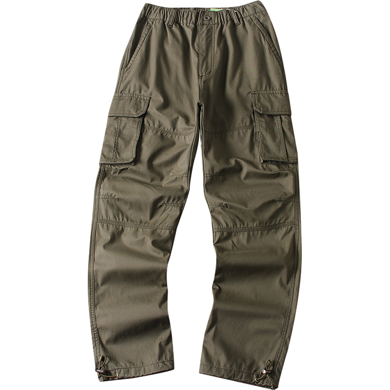 欧美硬汉风！3D立体裁剪男士户外多口袋直筒工装裤潮运动休闲长裤