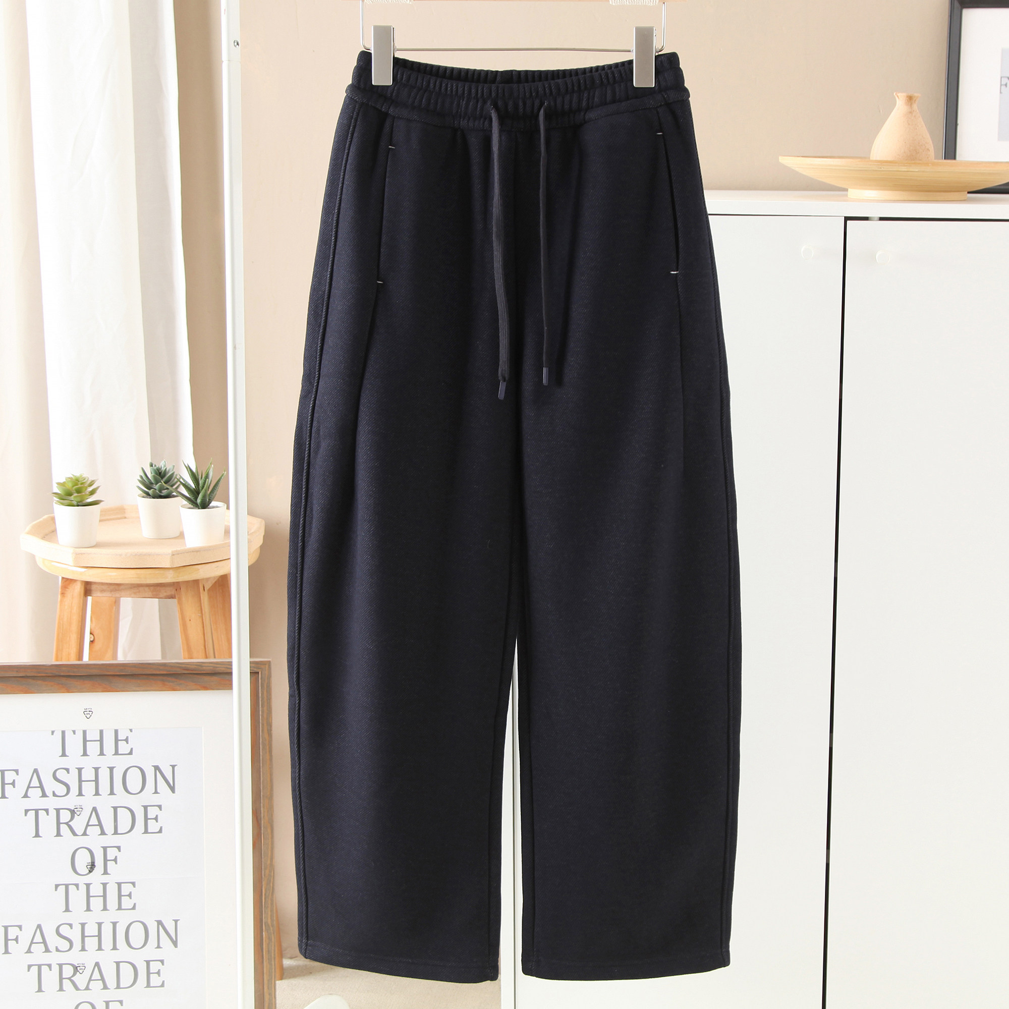 轻松过秋冬！加绒醋酸羊毛弯刀裤女遮肉显瘦宽松阔腿休闲裤长裤女,女装/女士精品,休闲裤,淘宝优惠券,粉丝福利购,淘宝优惠卷