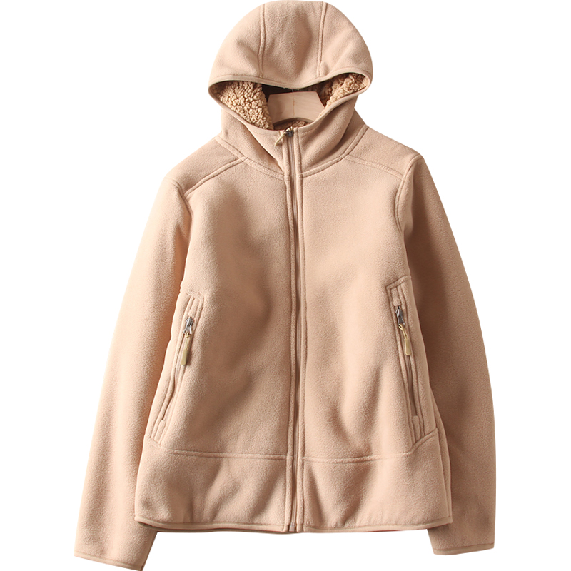 摇粒绒拉链外套连帽早春卫衣