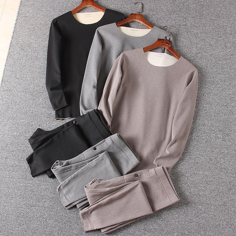 男款双面德绒保暖内衣套装