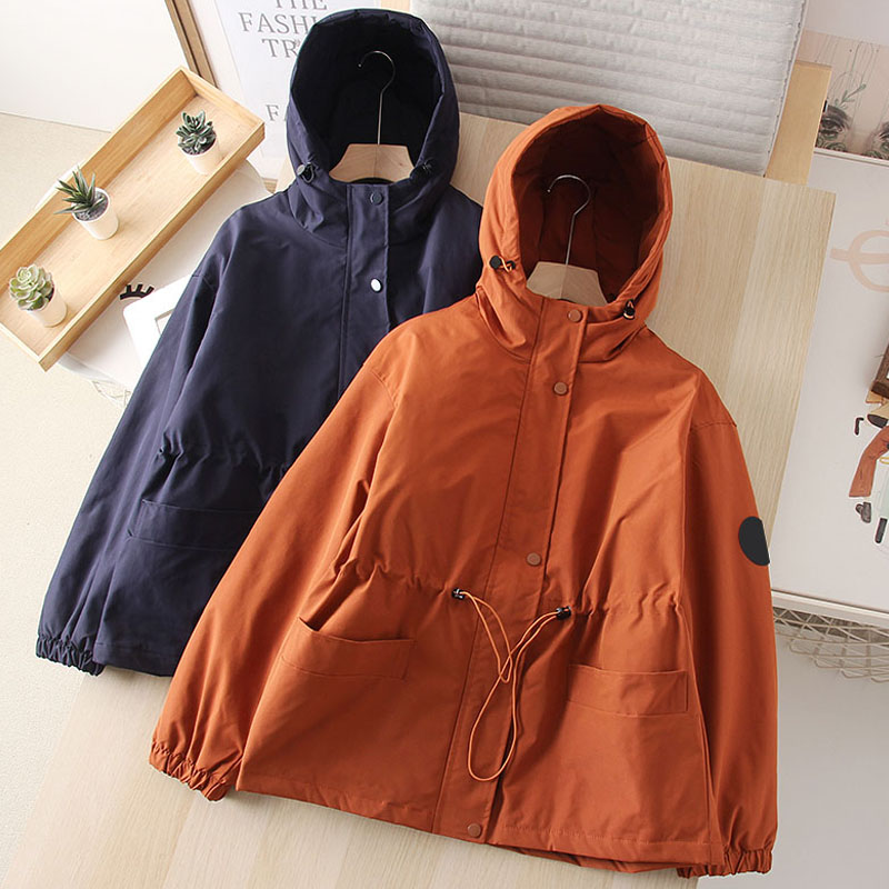 收腰夹棉连帽工装棉衣