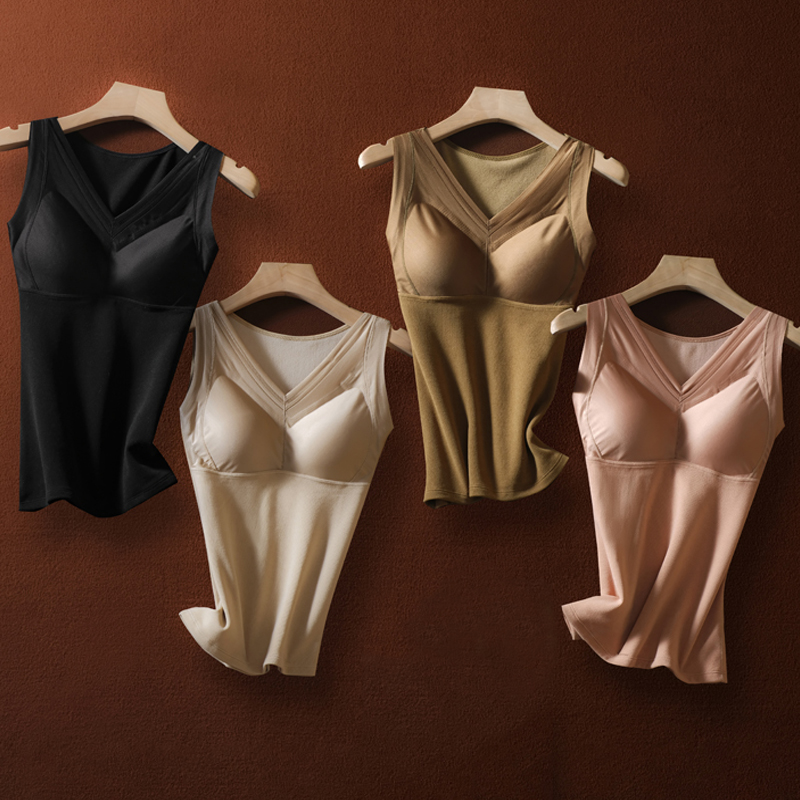 恒温发热can丝螺纹保暖背心