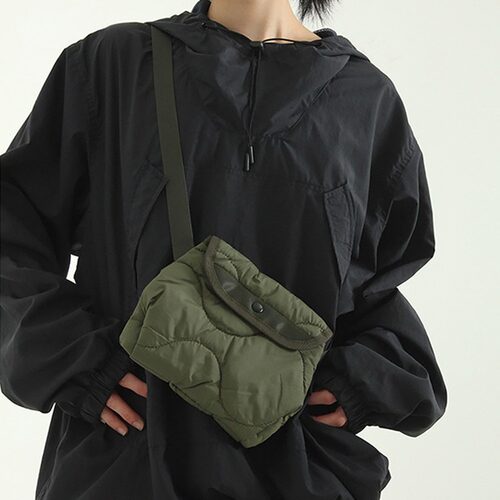 包邮韩系local尼龙小包wave quilting bag菱格单肩斜挎包