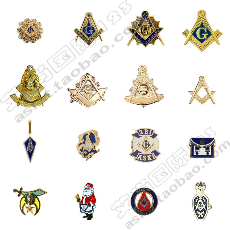 自由石匠freemason 共济会个性金属烤漆徽章胸章