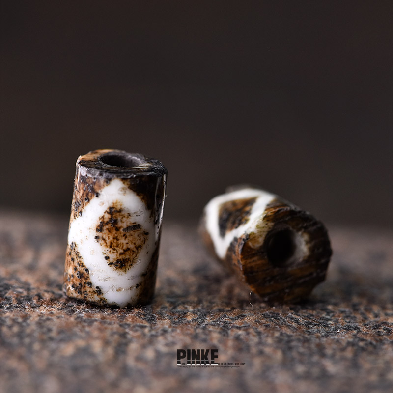 天珠邦提克硅化木散珠约5*8mm桶珠配珠串珠diy单珠文玩珠串隔珠