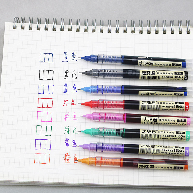 点石针管型复古直液式彩色走珠笔 速干笔走珠君904轻复古色笔记笔