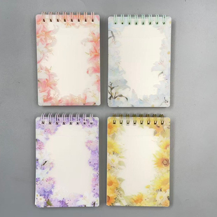 晨光A7线圈本花朵图案迷你笔记本便携随身记事本PP封面小本子可爱