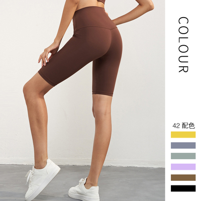 高腰短裤女夏薄款五分裤裸感紧身外穿提臀健身瑜伽骑行裤