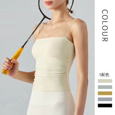 运动吊带背心带胸垫瑜伽上衣