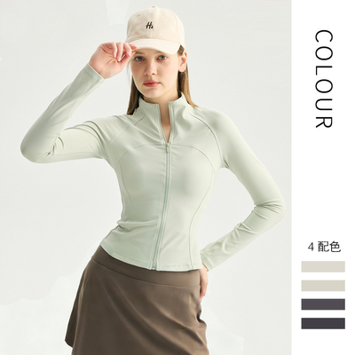 春秋短款立领运动外套女健身上衣