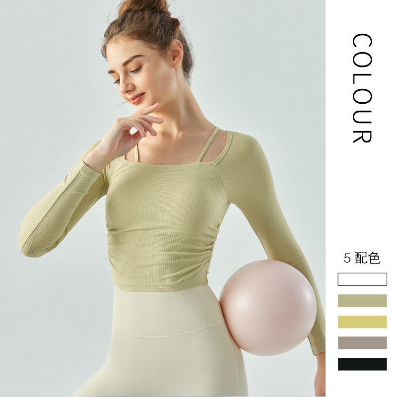 长袖紧身显瘦瑜伽服女上衣