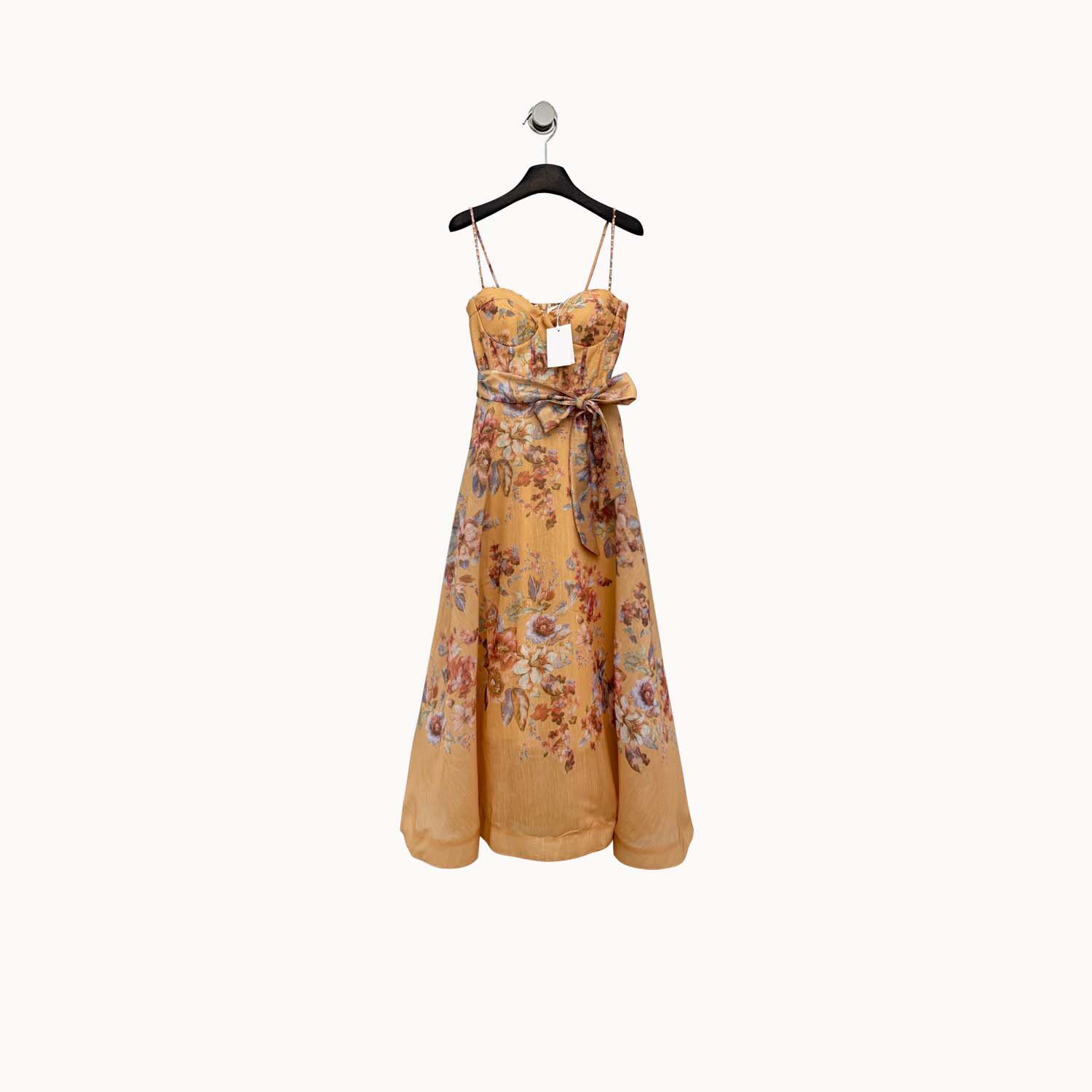 balla 高品质复古芍药花胸杯橡筋塑身吊带裙重工钉珠无袖连衣裙女