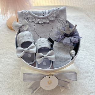 INS婴儿礼盒新生儿女宝宝衣服套装百天连衣裙女孩见面礼物春秋