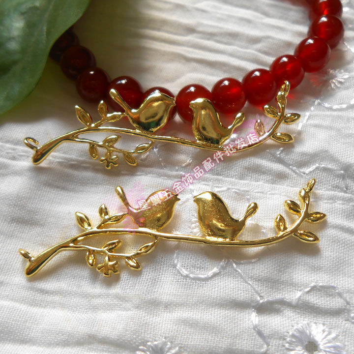 铸铜 黄铜和平鸽小鸟藤蔓配件2只喜鹊树枝连接件手工DIY饰品材料,饰品/流行首饰/时尚饰品新,其他DIY饰品配件,淘宝优惠券,粉丝福利购,淘宝优惠卷