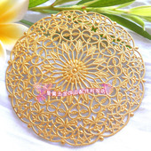 手工diy饰品古装 纯铜花片 56mm黄铜圆形打底金属片 头面凤冠配件