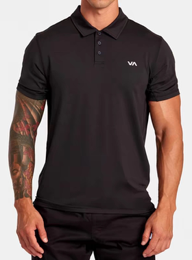 rvca sport 运动速干 纯色 polo 短袖体恤