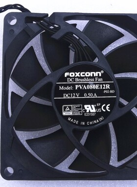 全新FOXCONN 8015 8CM机箱CPU风扇 滚珠4线 PVA080E12R 12V 0.40A