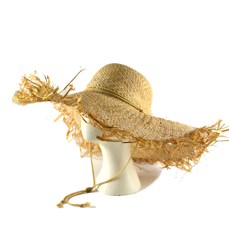 barts raffia straw hat夏天女海边度假大檐镂空帽子天然拉菲草帽