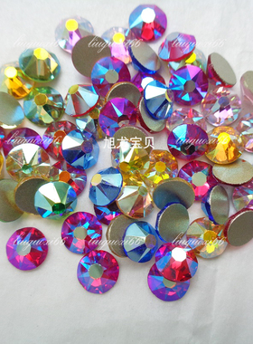 整包8大8小平底钻颜色AB SS30约6.5MM 美甲水钻饰品首饰镶嵌DIY钻